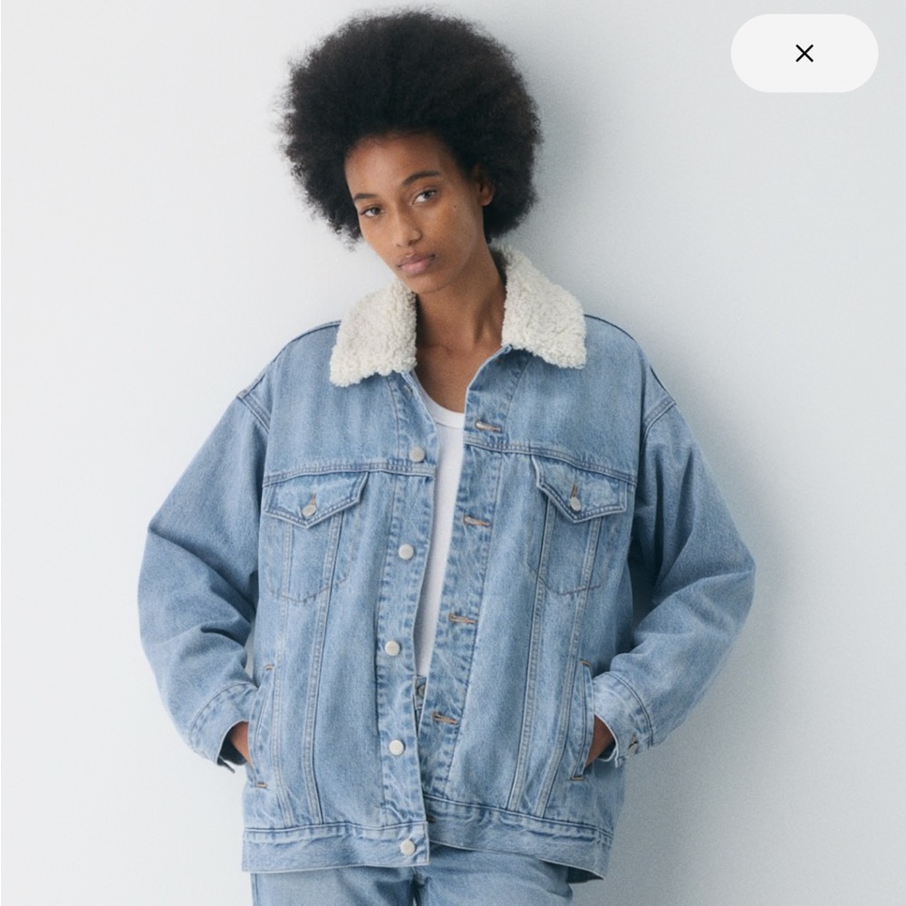 Aritzia Denim Sherpa Jacket